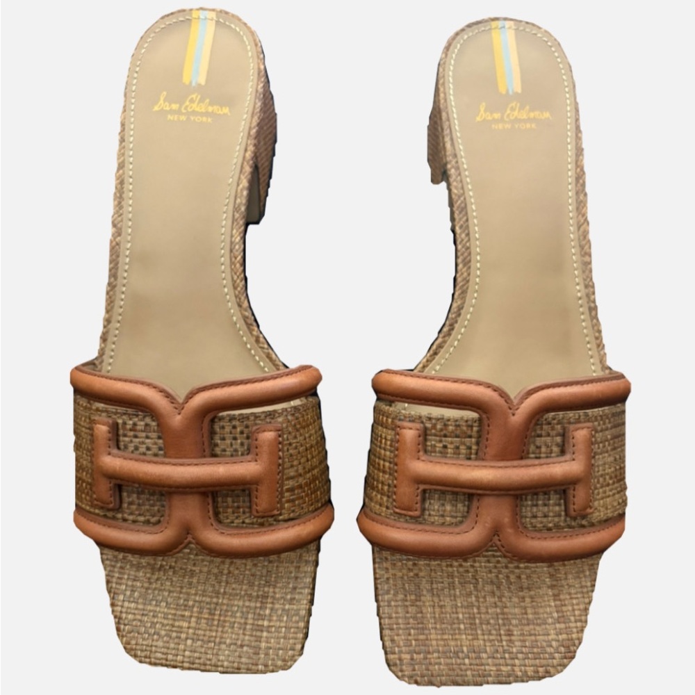 Sam Edelman Waylon Brown Woven Slide Sandals